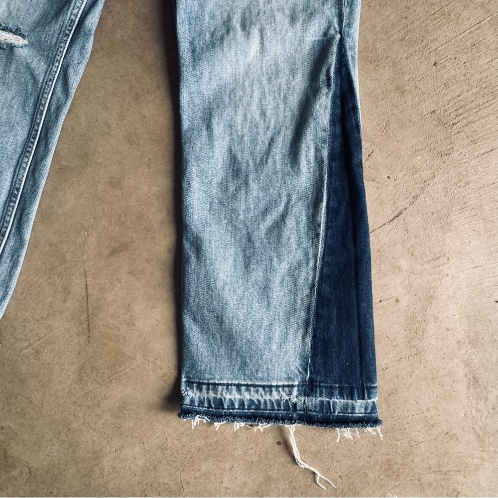 Hudson Jeans Light Wash Distressed Straight Leg Denim with dark hem/cuff/seem 28 - Picture 7 of 13